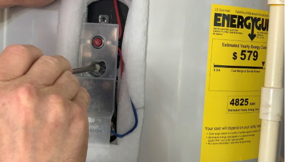 water heater- adjust temperature